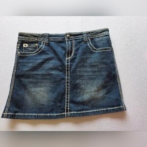 Y2K Embellished Classic Blue Denim Mini Skirt